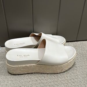 White Platform Slip On Sandles